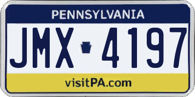 PA license plate JMX4197