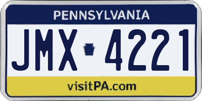 PA license plate JMX4221