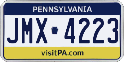PA license plate JMX4223
