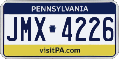 PA license plate JMX4226