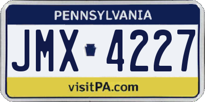 PA license plate JMX4227