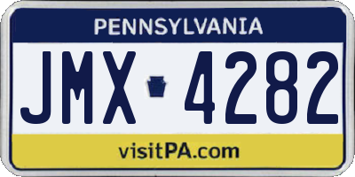 PA license plate JMX4282