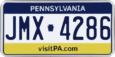 PA license plate JMX4286