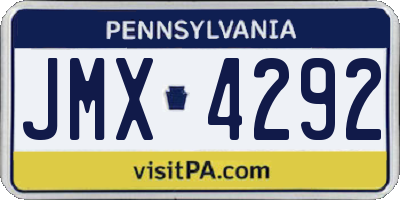 PA license plate JMX4292