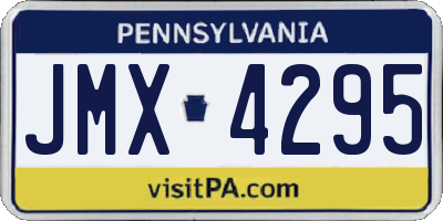 PA license plate JMX4295