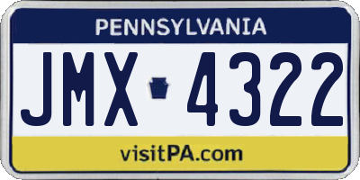 PA license plate JMX4322