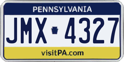 PA license plate JMX4327