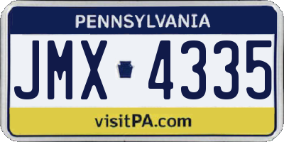 PA license plate JMX4335
