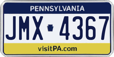 PA license plate JMX4367