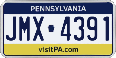 PA license plate JMX4391