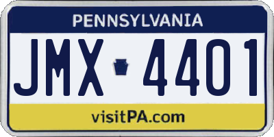PA license plate JMX4401