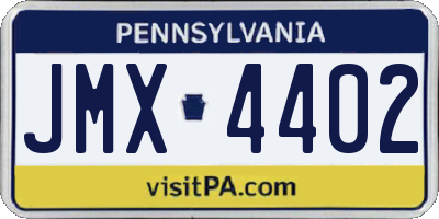 PA license plate JMX4402
