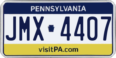 PA license plate JMX4407