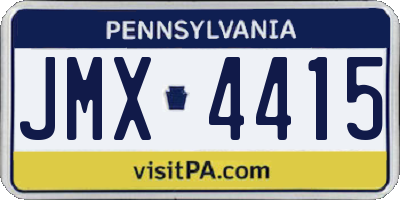 PA license plate JMX4415