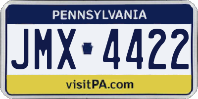 PA license plate JMX4422