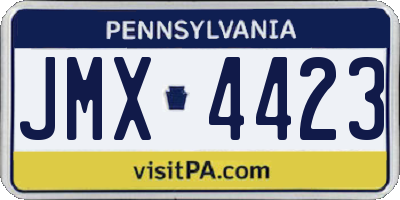 PA license plate JMX4423