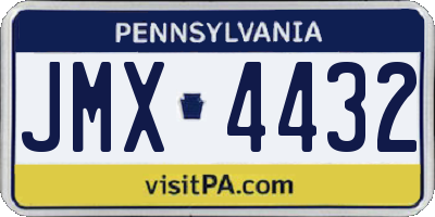 PA license plate JMX4432