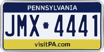 PA license plate JMX4441