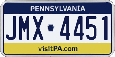 PA license plate JMX4451