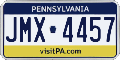 PA license plate JMX4457