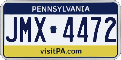 PA license plate JMX4472