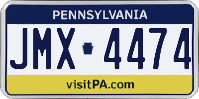 PA license plate JMX4474