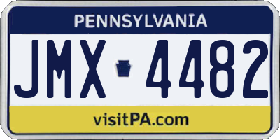 PA license plate JMX4482