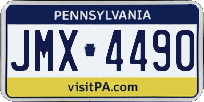 PA license plate JMX4490