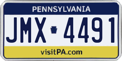 PA license plate JMX4491