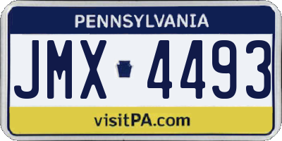 PA license plate JMX4493