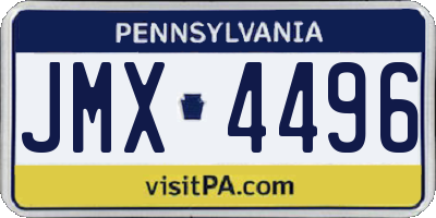 PA license plate JMX4496