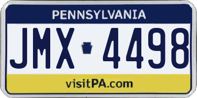 PA license plate JMX4498