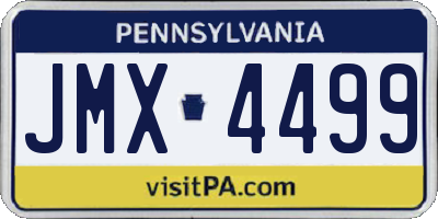 PA license plate JMX4499