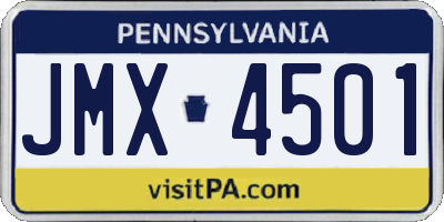 PA license plate JMX4501