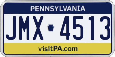PA license plate JMX4513