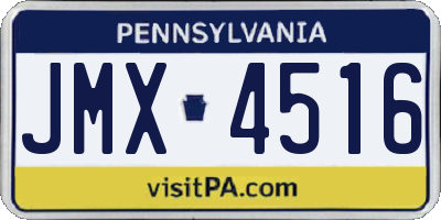PA license plate JMX4516
