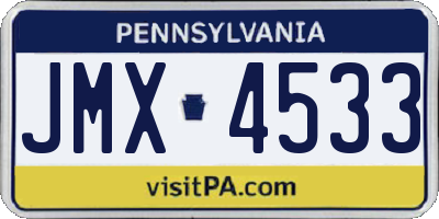 PA license plate JMX4533