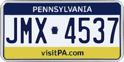 PA license plate JMX4537
