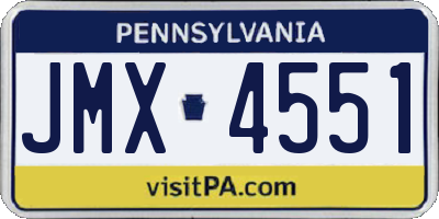 PA license plate JMX4551
