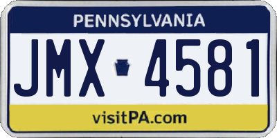 PA license plate JMX4581
