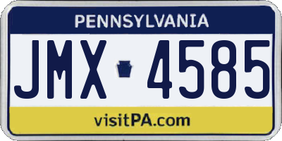 PA license plate JMX4585
