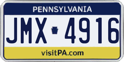 PA license plate JMX4916