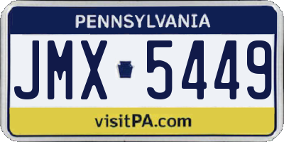 PA license plate JMX5449