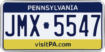 PA license plate JMX5547