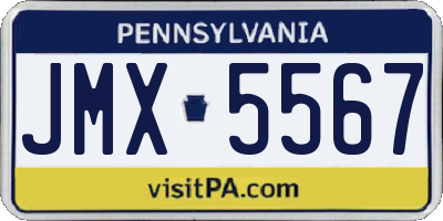PA license plate JMX5567