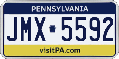 PA license plate JMX5592