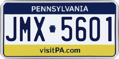 PA license plate JMX5601
