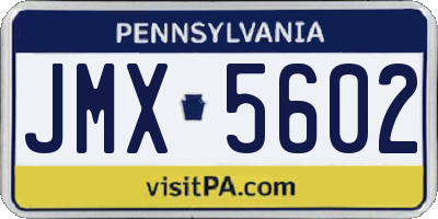 PA license plate JMX5602