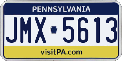 PA license plate JMX5613