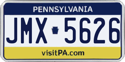 PA license plate JMX5626